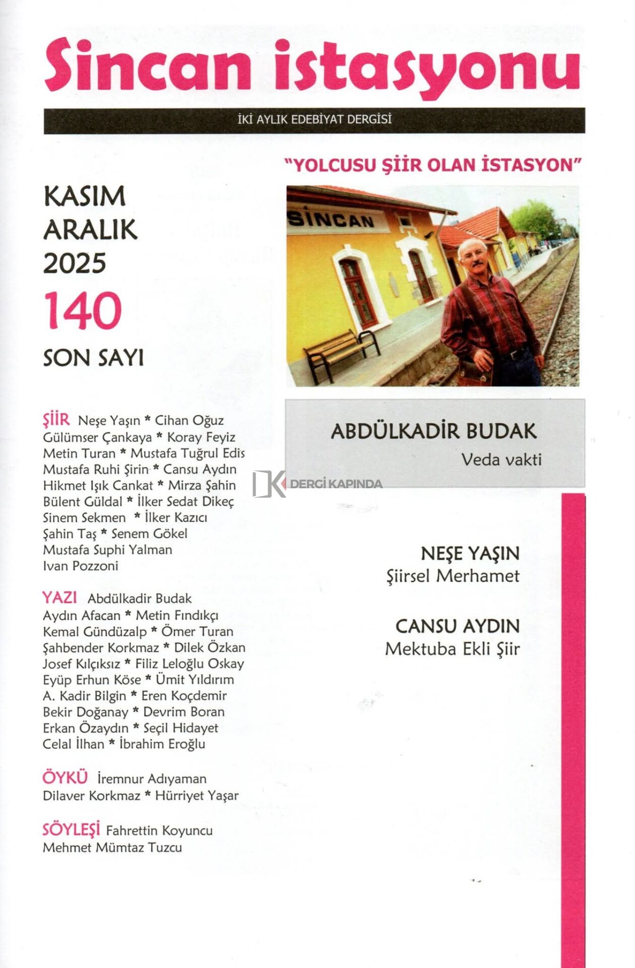 Sincan İstasyonu Dergi 140.Sayı Kasım-Aralık 2025