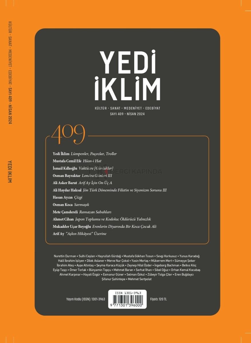 Yedi İklim 409.Sayı Nisan 2024
