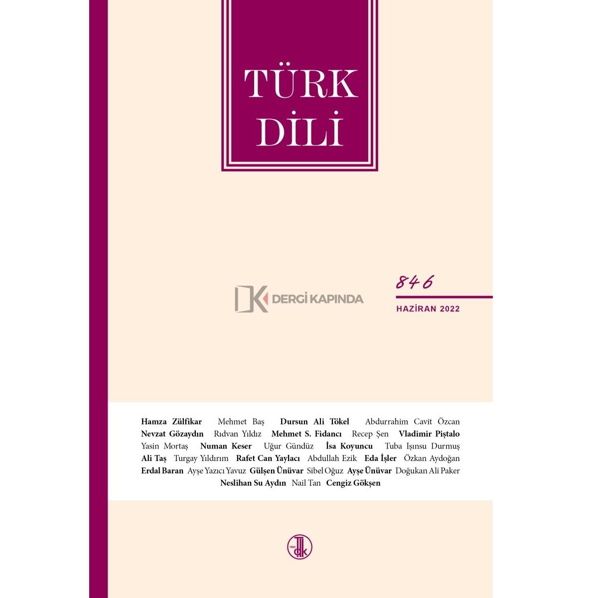 Türk Dili 846.Sayı Haziran 2022