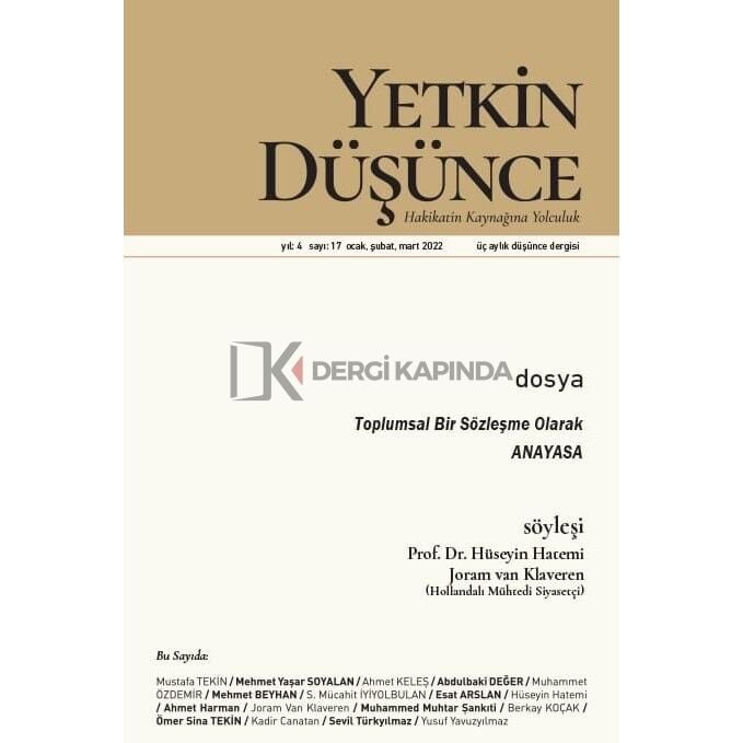 Yetkin Düşünce 17.Sayı Ocak-Mart 2022