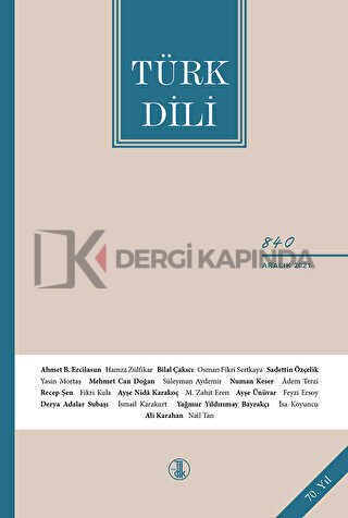 Türk Dili Dergisi 840. Sayı Aralık 2021