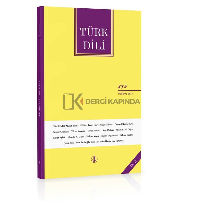 Türk Dili Dergisi 835. Sayı Temmuz 2021