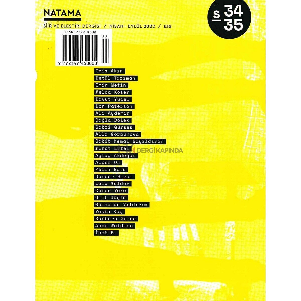 Natama 34-35.Sayı Nisan-Eylül 2022