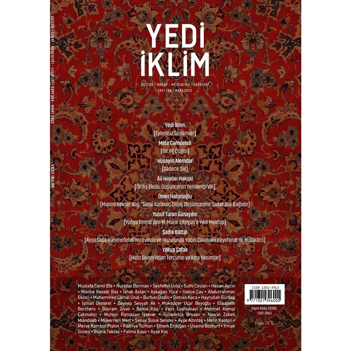 Yedi İklim 384.Sayı Mart 2022