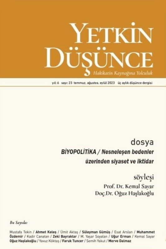 Yetkin Düşünce 23.Sayı Temmuz-Eylül 2023