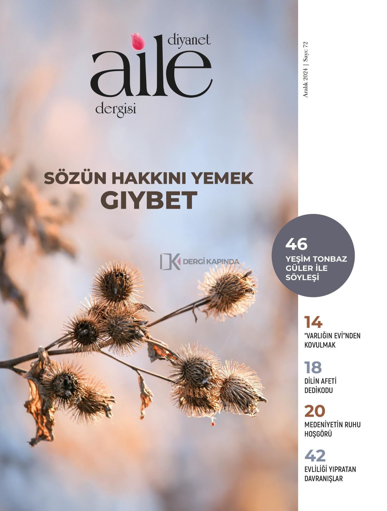 Diyanet Aile Dergi 72.Sayı Aralık 2024