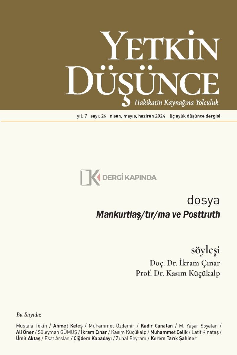 Yetkin Düşünce 26.Sayı Nisan-Mayıs-Haziran 2024