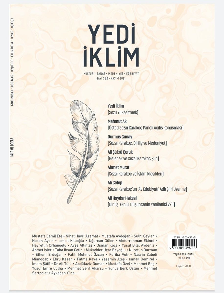 Yedi İklim 380.Sayı Kasım 2021