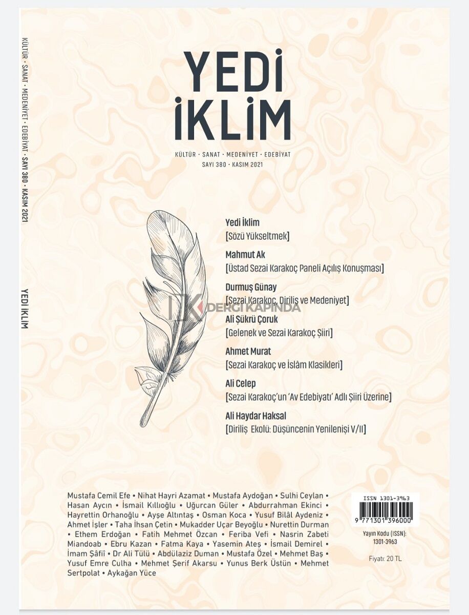 Yedi İklim 380.Sayı Kasım 2021