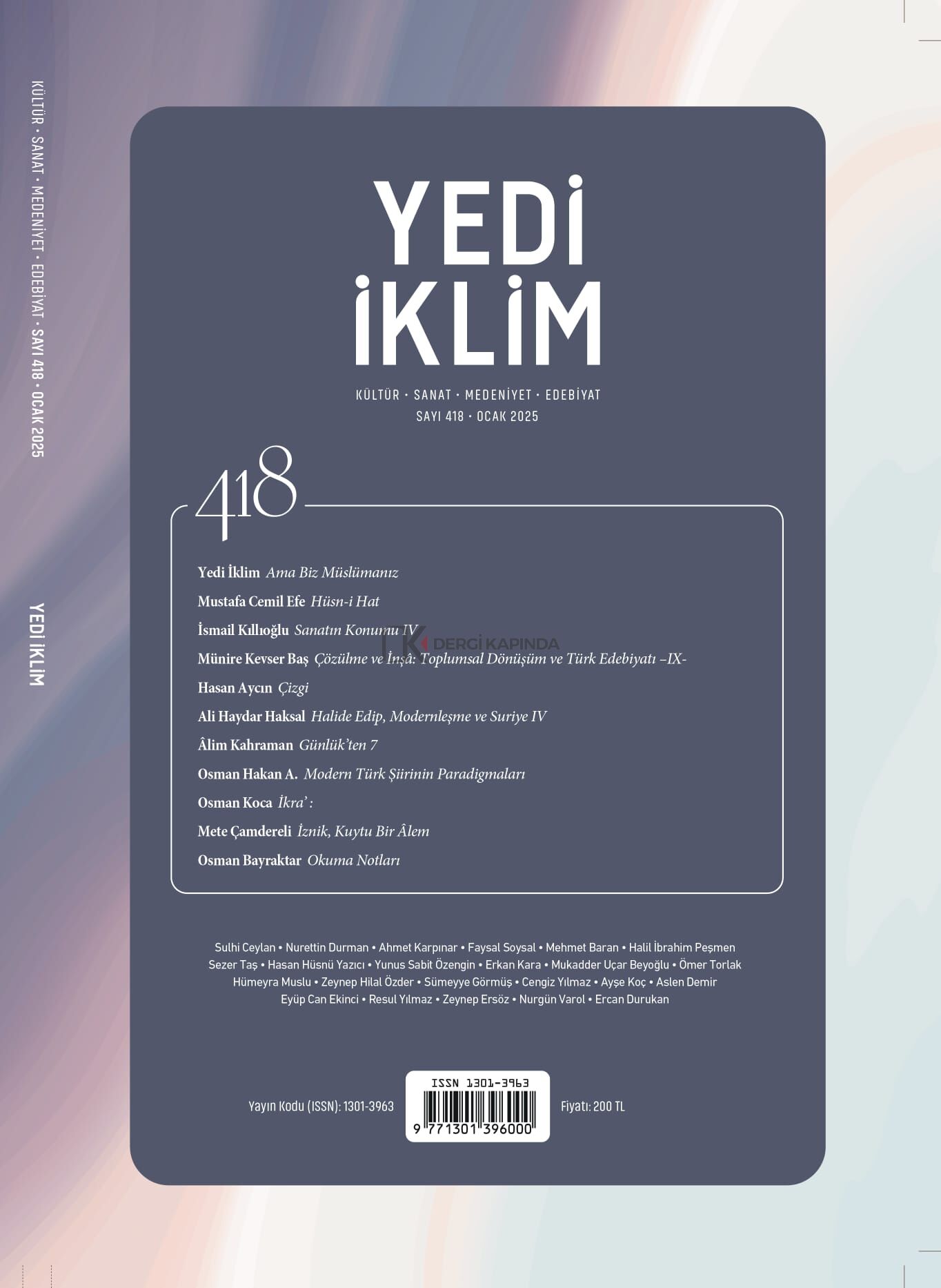 Yedi İklim Dergi 418.Sayı Ocak 2025