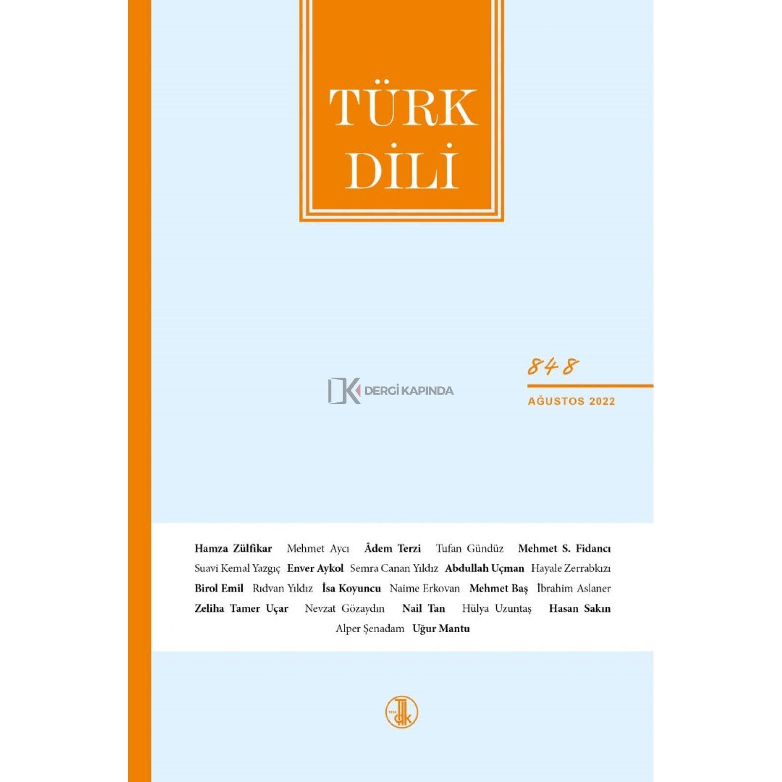 Türk Dili 848.sayı Ağustos 2022