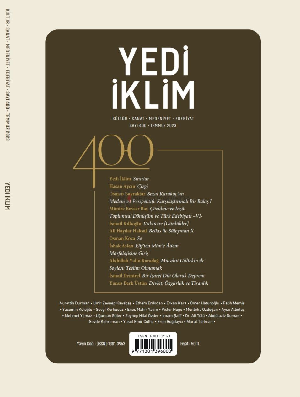 Yedi İklim 400.Sayı Temmuz 2023