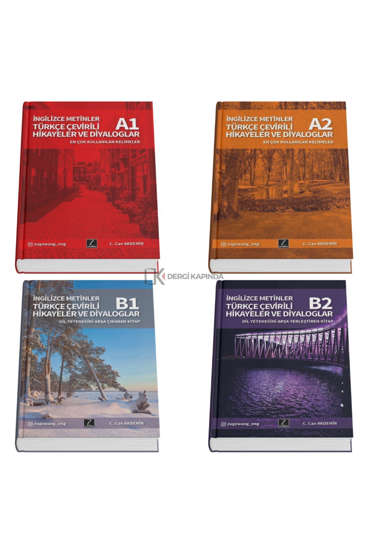 A1 + A2 + B1 + B2 İngilizce Okuma Kitapları 4'lü Set