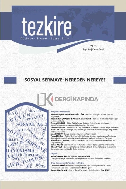 Tezkire Dergi 89.Sayı Kasım 2024 - Sosyal Sermaye: Nereden Nereye