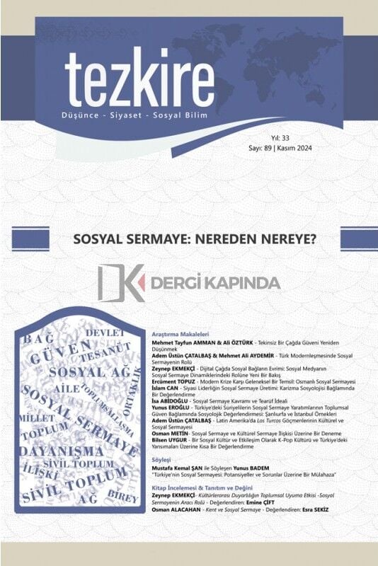 Tezkire Dergi 89.Sayı Kasım 2024 - Sosyal Sermaye: Nereden Nereye