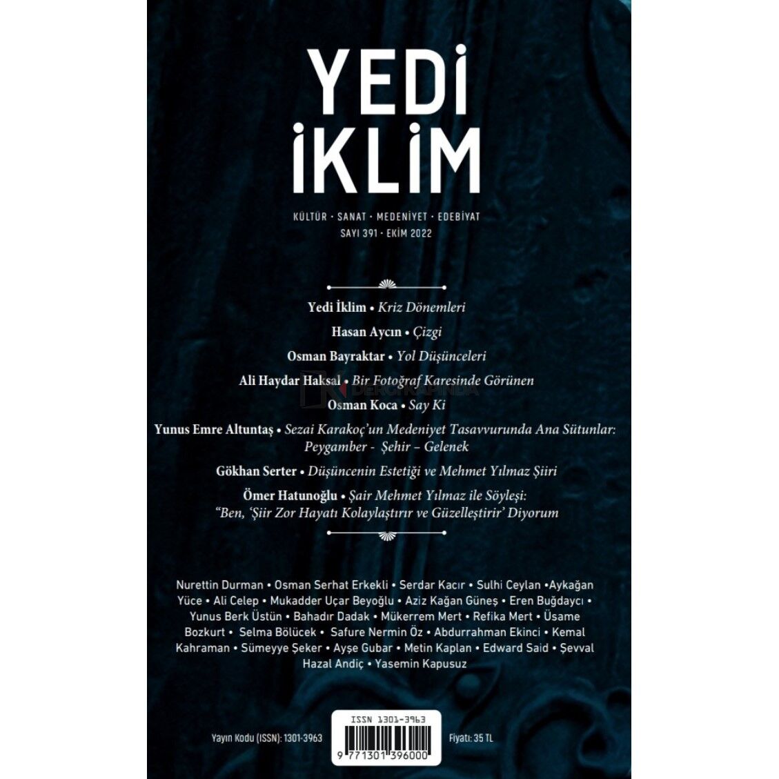 Yedi İklim 391.Sayı Ekim 2022