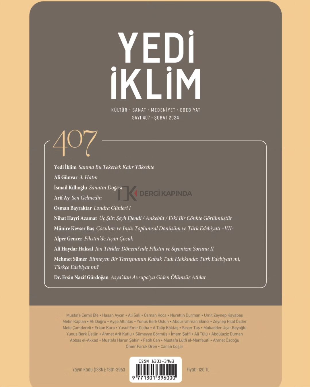 Yedi İklim 407.Sayı Şubat 2024