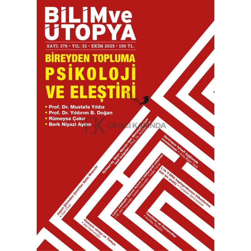 Bilim ve Ütopya Dergi 376.Sayı Ekim 2025