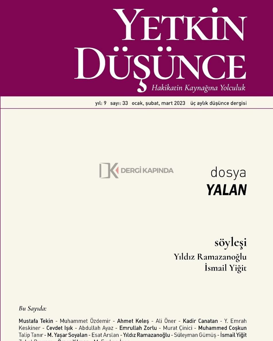Yetkin Düşünce Dergi 33.Sayı Ocak-Şubat-Mart 2026