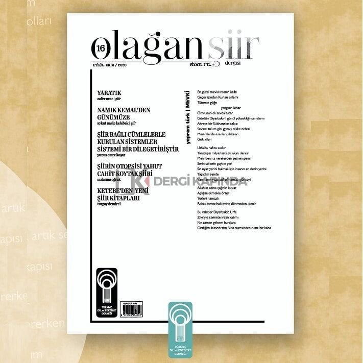 Olağan Şiir 16.Sayı Eylül-Ekim 2020