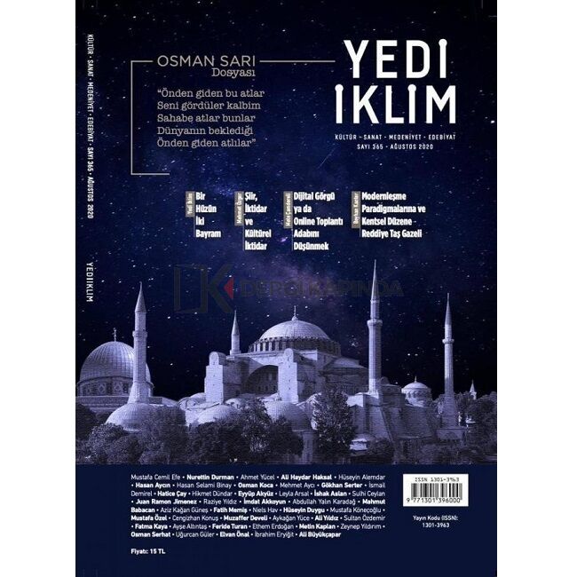 Yedi İklim 365.Sayı Ağustos 2020