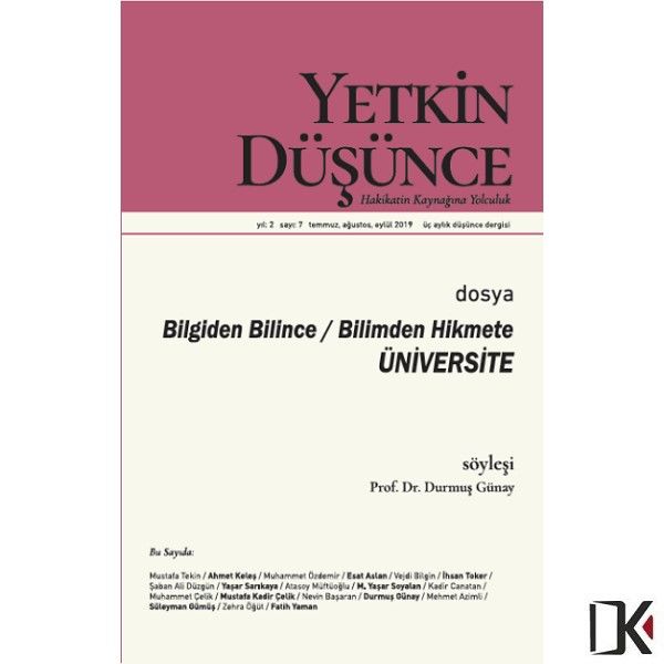 Yetkin Düşünce 7.Sayı Ağustos 2020