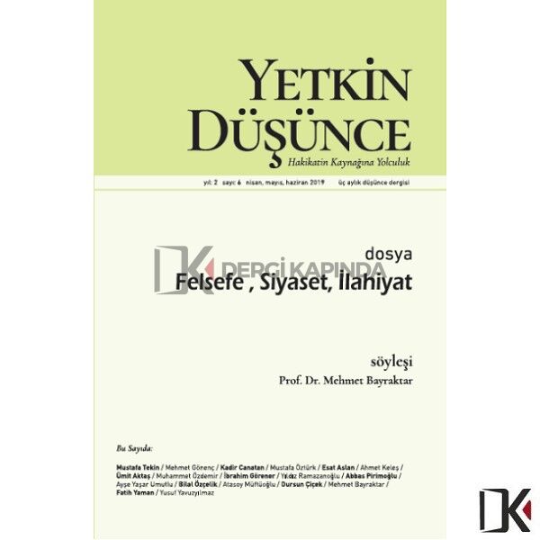 Yetkin Düşünce 6.Sayı Nisan 2019