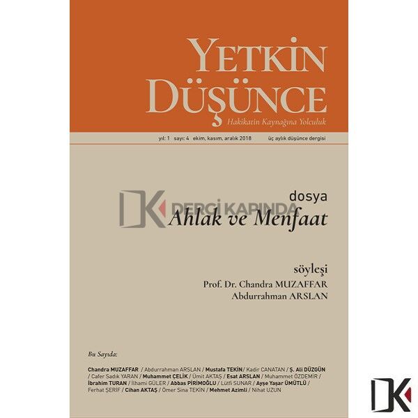 Yetkin Düşünce 4.Sayı Ekim 2018