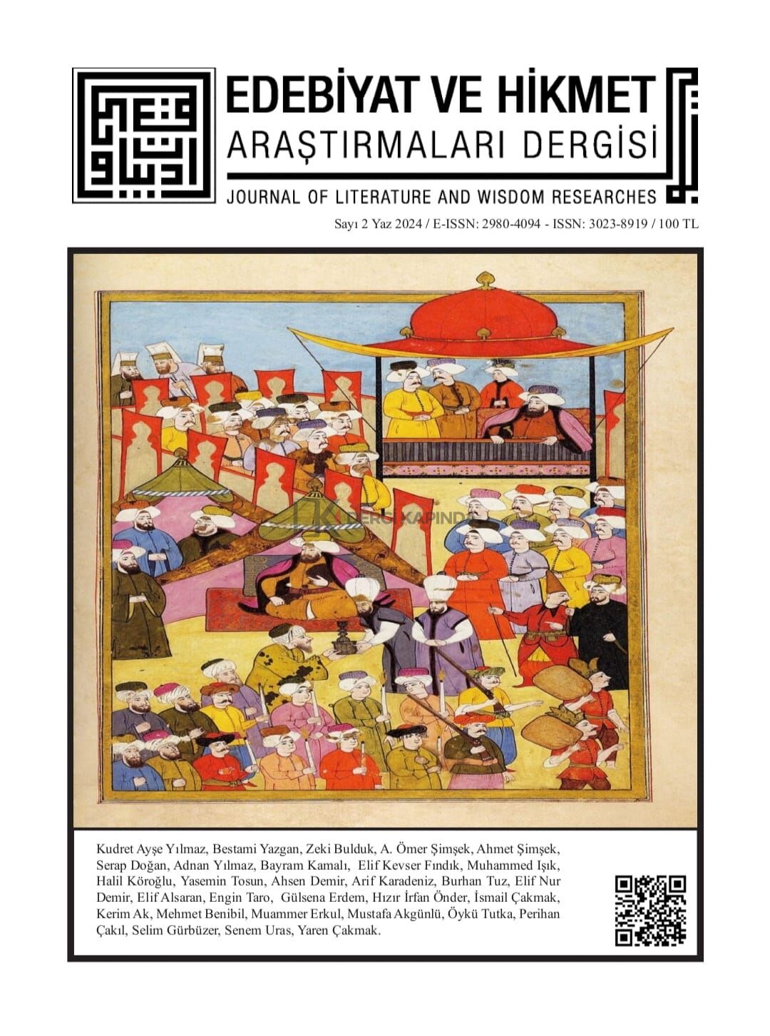 Edebiyat ve Hikmet Araştırmaları Dergisi 2.Sayı Yaz 2024