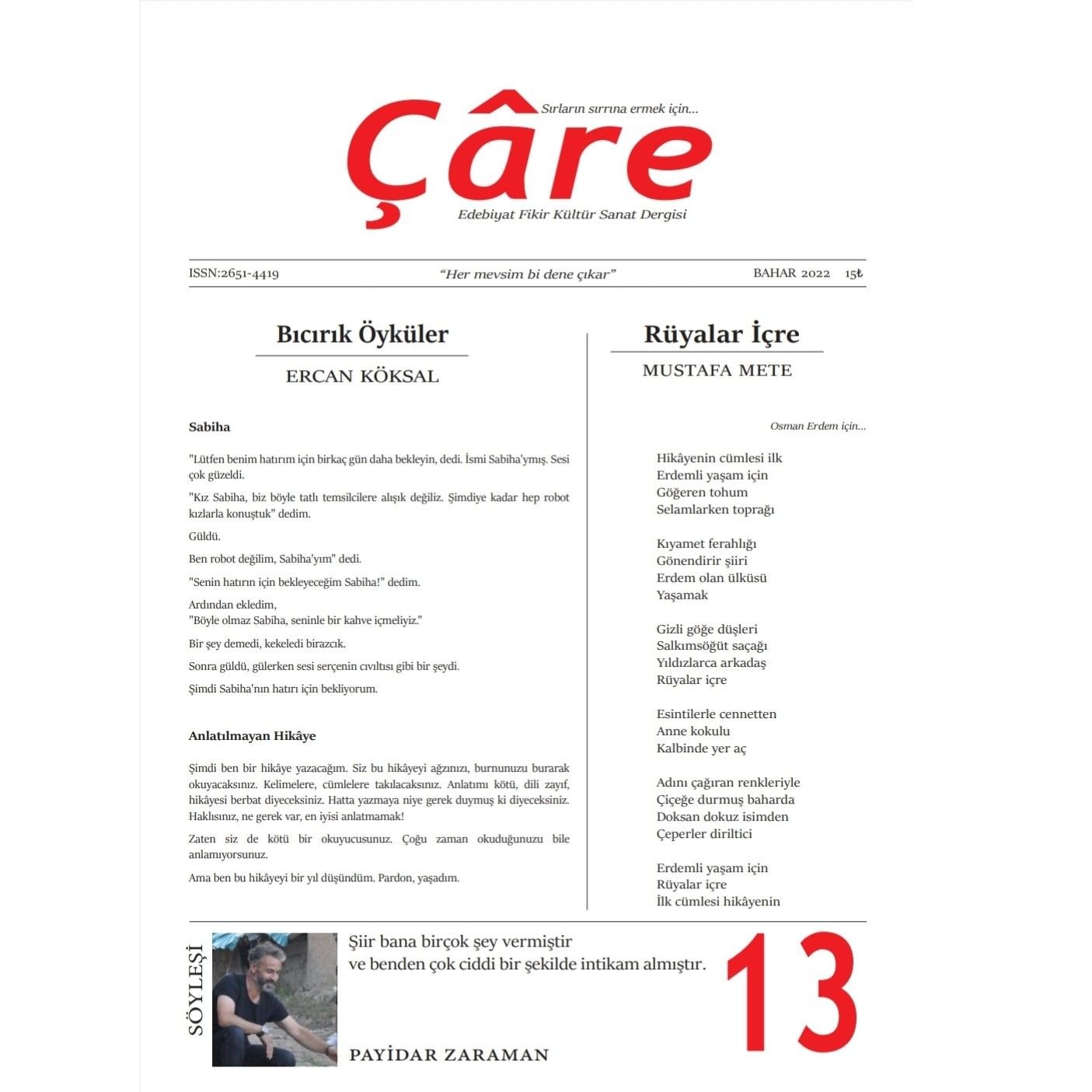 Çâre 13.Sayı Bahar 2022