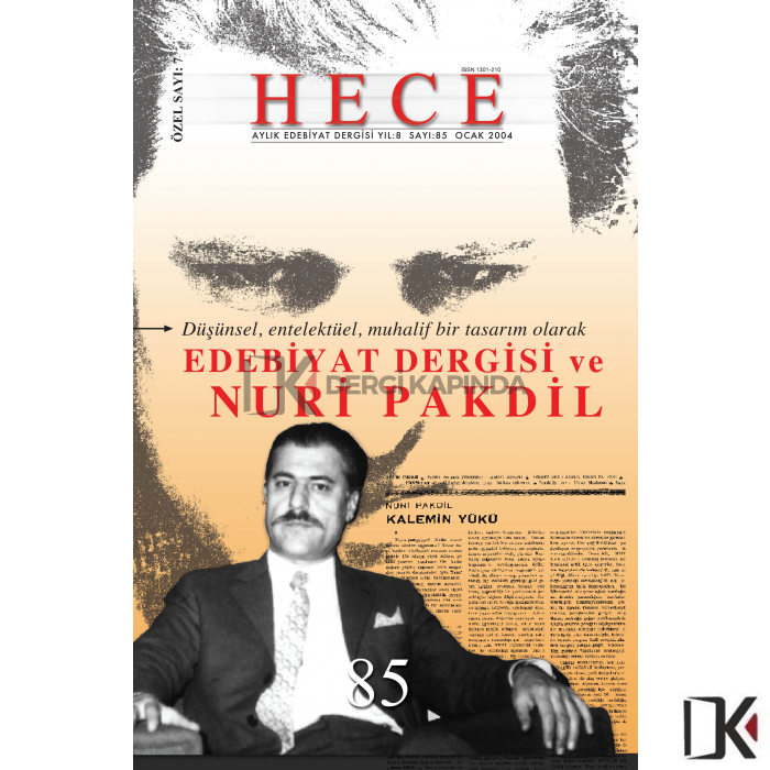 Hece 7.Özel Sayı Ocak 2004 Edebiyat Dergisi ve Nuri Pakdil